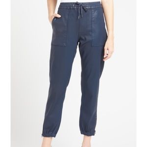 HUDSON blue coated joggers Small